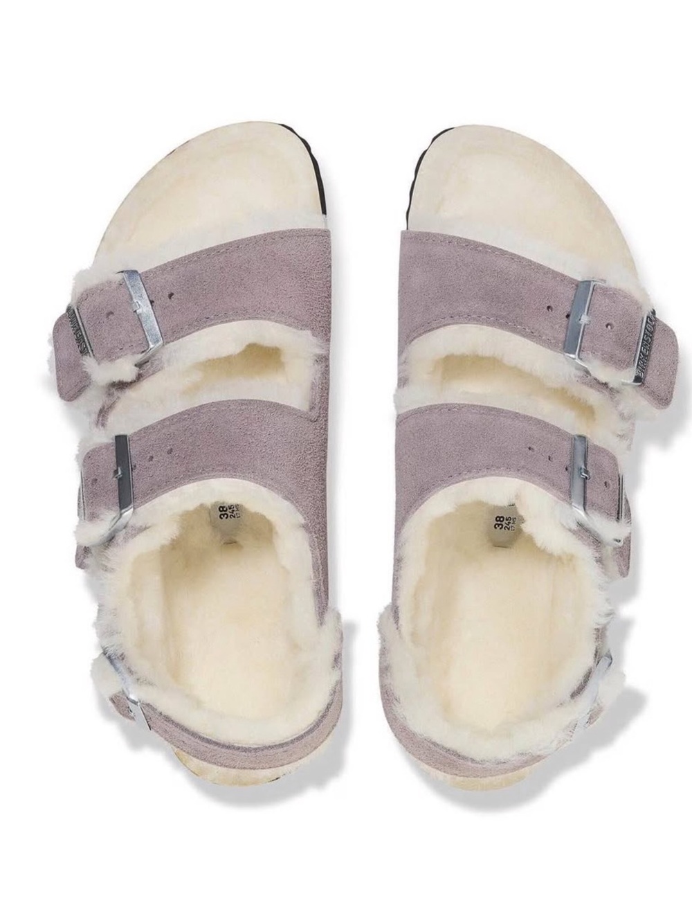 Birkenstock Milano Suede Shearling size 36/ 5.5 in faded purple